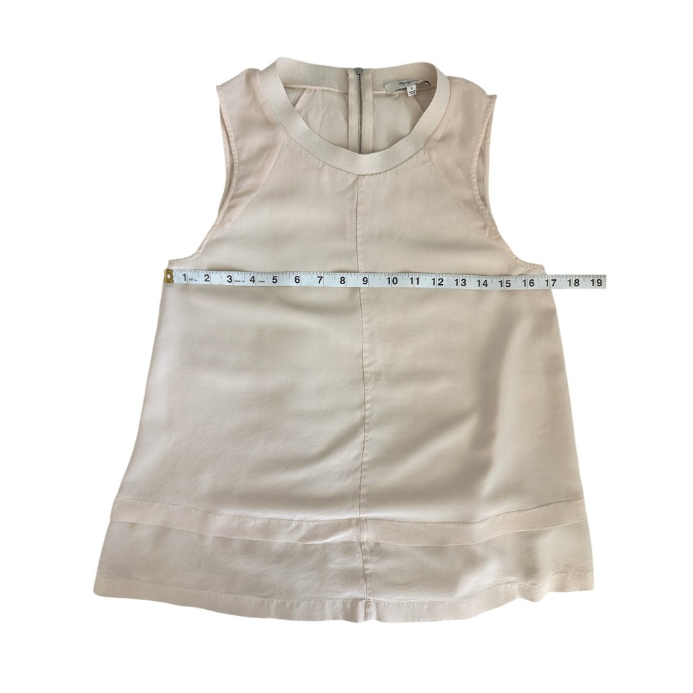 Madewell 100% Silk Sleeveless Blouse Small Blush Pink Top Office Workwear Chic - Picture 4 of 6